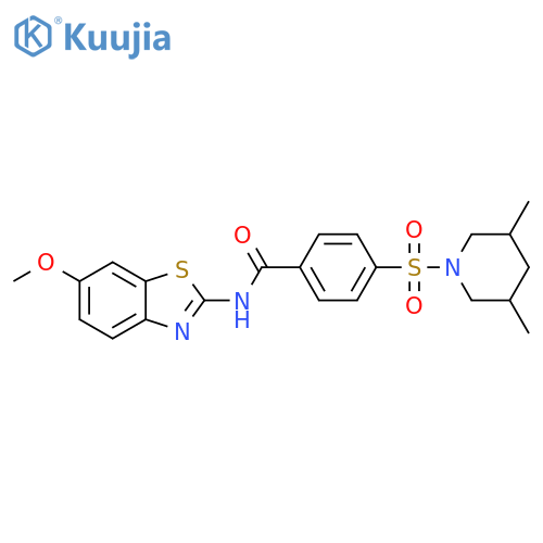 4-(3,5-dimethylpiperidin-1-yl)sulfonyl-N-(6-methoxy-1,3-benzothiazol-2-yl)benzamide structure