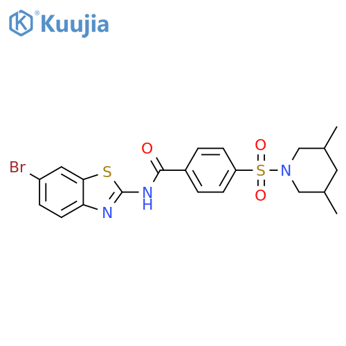 N-(6-bromo-1,3-benzothiazol-2-yl)-4-(3,5-dimethylpiperidin-1-yl)sulfonylbenzamide structure