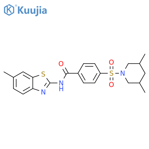 4-(3,5-dimethylpiperidin-1-yl)sulfonyl-N-(6-methyl-1,3-benzothiazol-2-yl)benzamide structure