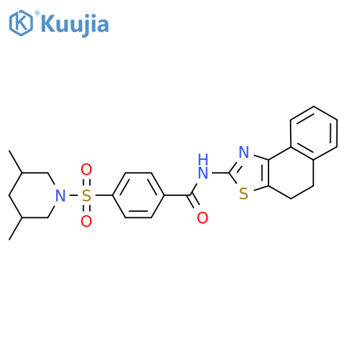 4-(3,5-dimethylpiperidin-1-yl)sulfonyl-N-{4H,5H-naphtho1,2-d1,3thiazol-2-yl}benzamide structure