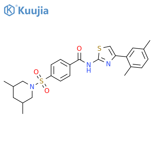 N-4-(2,5-dimethylphenyl)-1,3-thiazol-2-yl-4-(3,5-dimethylpiperidin-1-yl)sulfonylbenzamide structure