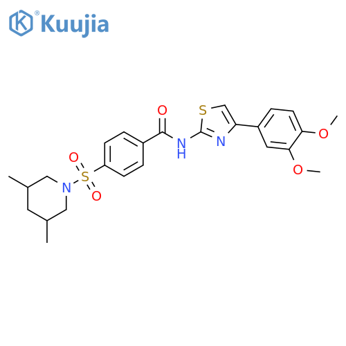 N-4-(3,4-dimethoxyphenyl)-1,3-thiazol-2-yl-4-(3,5-dimethylpiperidin-1-yl)sulfonylbenzamide structure