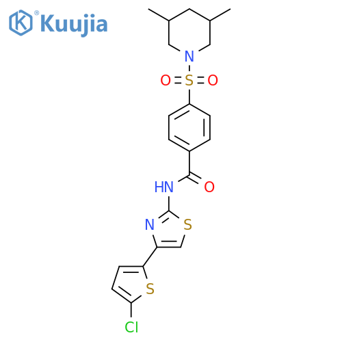 N-4-(5-chlorothiophen-2-yl)-1,3-thiazol-2-yl-4-(3,5-dimethylpiperidin-1-yl)sulfonylbenzamide structure