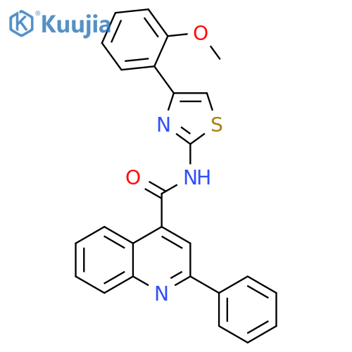 N-4-(2-methoxyphenyl)-1,3-thiazol-2-yl-2-phenylquinoline-4-carboxamide structure