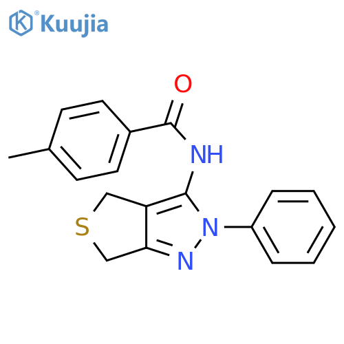4-methyl-N-{2-phenyl-2H,4H,6H-thieno3,4-cpyrazol-3-yl}benzamide structure