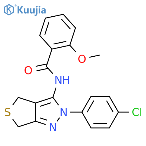 N-2-(4-chlorophenyl)-2H,4H,6H-thieno3,4-cpyrazol-3-yl-2-methoxybenzamide structure