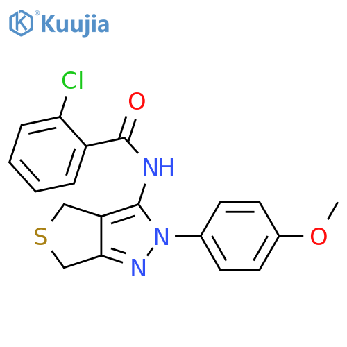 2-chloro-N-[2-(4-methoxyphenyl)-2H,4H,6H-thieno[3,4-c]pyrazol-3-yl]benzamide structure