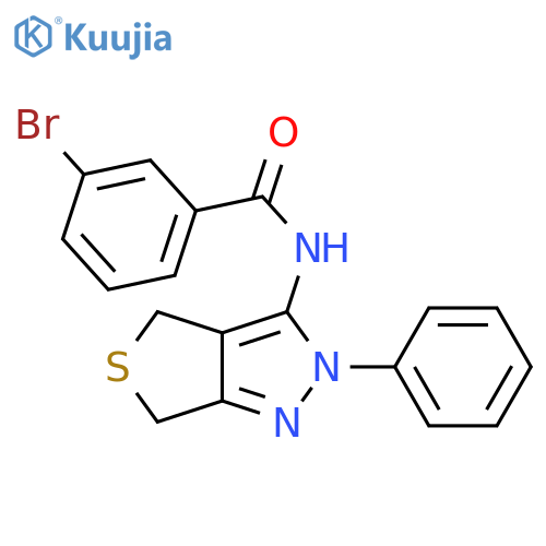 3-bromo-N-{2-phenyl-2H,4H,6H-thieno3,4-cpyrazol-3-yl}benzamide structure