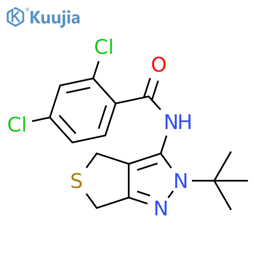 N-{2-tert-butyl-2H,4H,6H-thieno3,4-cpyrazol-3-yl}-2,4-dichlorobenzamide structure