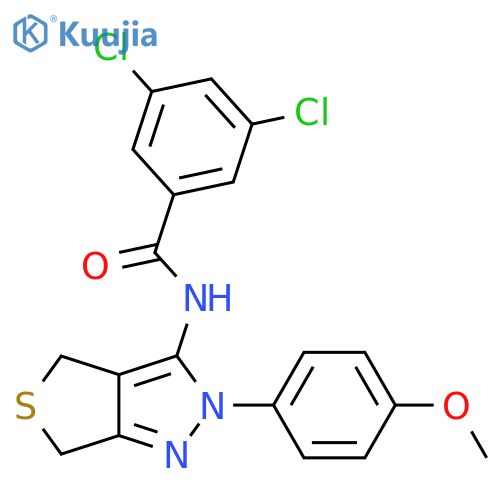 3,5-dichloro-N-[2-(4-methoxyphenyl)-2H,4H,6H-thieno[3,4-c]pyrazol-3-yl]benzamide structure