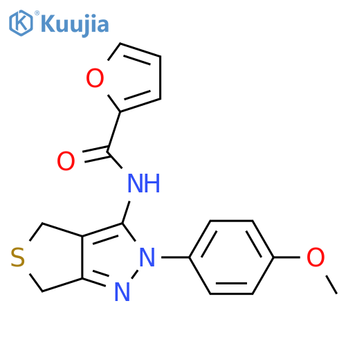 N-2-(4-methoxyphenyl)-2H,4H,6H-thieno3,4-cpyrazol-3-ylfuran-2-carboxamide structure