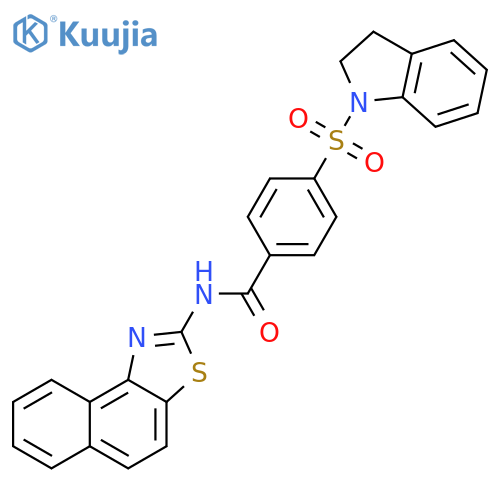 4-(2,3-dihydro-1H-indole-1-sulfonyl)-N-{naphtho1,2-d1,3thiazol-2-yl}benzamide structure