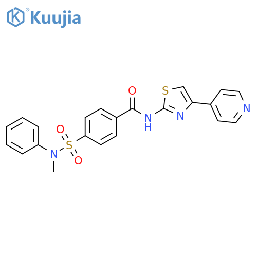 4-methyl(phenyl)sulfamoyl-N-4-(pyridin-4-yl)-1,3-thiazol-2-ylbenzamide structure