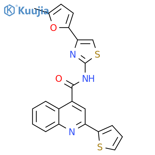 N-4-(5-methylfuran-2-yl)-1,3-thiazol-2-yl-2-(thiophen-2-yl)quinoline-4-carboxamide structure