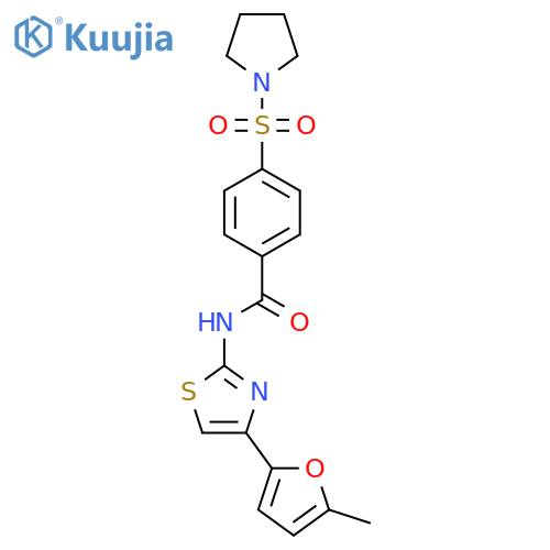 N-4-(5-methylfuran-2-yl)-1,3-thiazol-2-yl-4-(pyrrolidine-1-sulfonyl)benzamide structure