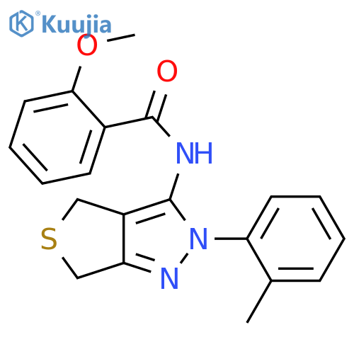 2-methoxy-N-2-(2-methylphenyl)-2H,4H,6H-thieno3,4-cpyrazol-3-ylbenzamide structure