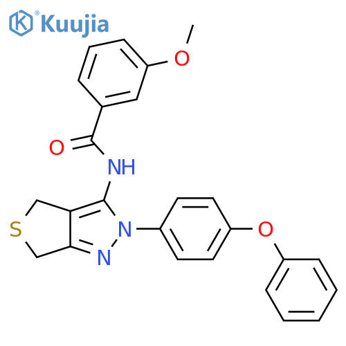 3-methoxy-N-[2-(4-phenoxyphenyl)-2H,4H,6H-thieno[3,4-c]pyrazol-3-yl]benzamide structure