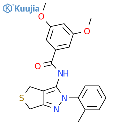 3,5-dimethoxy-N-2-(2-methylphenyl)-2H,4H,6H-thieno3,4-cpyrazol-3-ylbenzamide structure