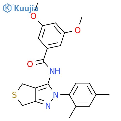 N-2-(2,4-dimethylphenyl)-2H,4H,6H-thieno3,4-cpyrazol-3-yl-3,5-dimethoxybenzamide structure