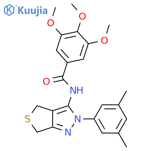 N-2-(3,5-dimethylphenyl)-2H,4H,6H-thieno3,4-cpyrazol-3-yl-3,4,5-trimethoxybenzamide structure