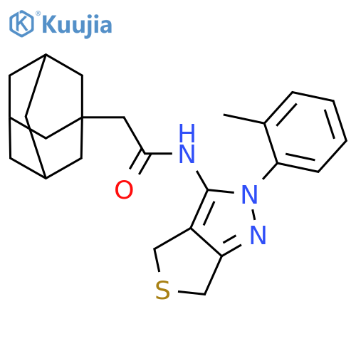 2-(adamantan-1-yl)-N-2-(2-methylphenyl)-2H,4H,6H-thieno3,4-cpyrazol-3-ylacetamide structure