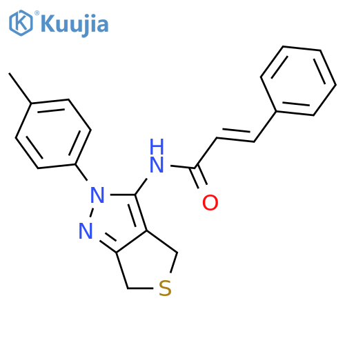 (2Z)-N-2-(4-methylphenyl)-2H,4H,6H-thieno3,4-cpyrazol-3-yl-3-phenylprop-2-enamide structure