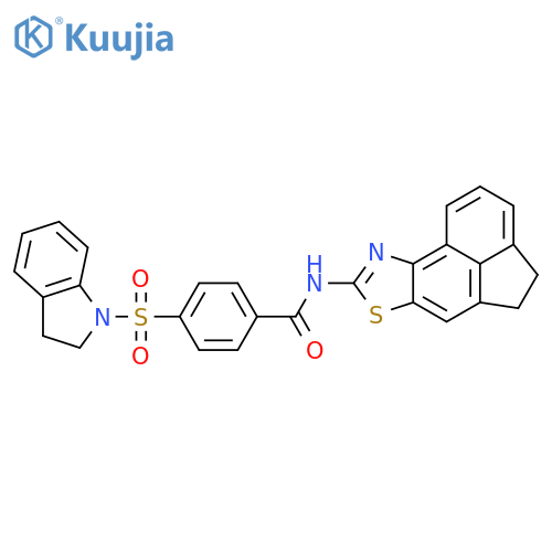 4-(2,3-dihydro-1H-indole-1-sulfonyl)-N-{5-thia-3-azatetracyclo6.6.1.0^{2,6}.0^{11,15}pentadeca-1(15),2(6),3,7,11,13-hexaen-4-yl}benzamide structure