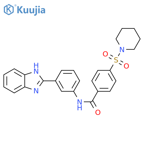 N-3-(1H-1,3-benzodiazol-2-yl)phenyl-4-(piperidine-1-sulfonyl)benzamide structure