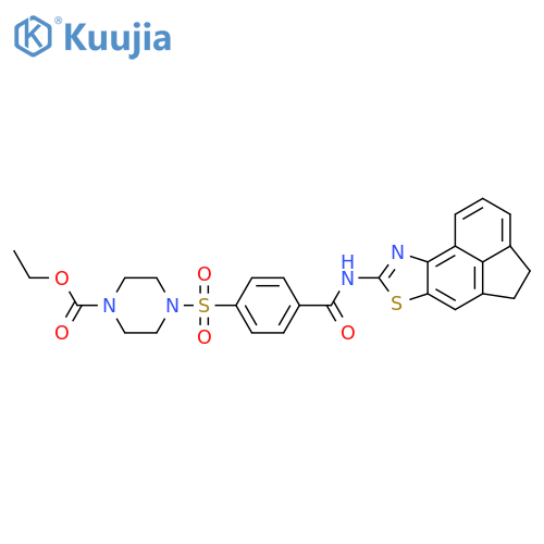 ethyl 4-[4-({5-thia-3-azatetracyclo[6.6.1.0^{2,6}.0^{11,15}]pentadeca-1(15),2(6),3,7,11,13-hexaen-4-yl}carbamoyl)benzenesulfonyl]piperazine-1-carboxylate structure