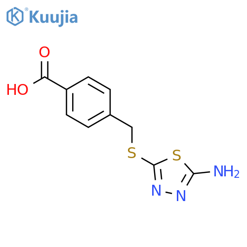 4-{(5-Amino-1,3,4-thiadiazol-2-yl)thiomethyl}benzoic acid structure