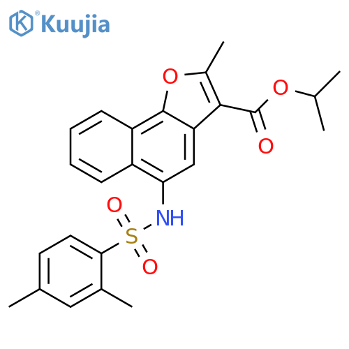 propan-2-yl 5-(2,4-dimethylbenzenesulfonamido)-2-methylnaphtho1,2-bfuran-3-carboxylate structure