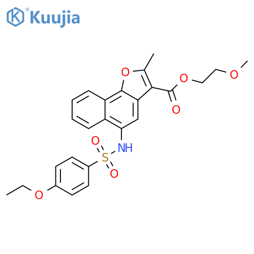 2-methoxyethyl 5-(4-ethoxybenzenesulfonamido)-2-methylnaphtho1,2-bfuran-3-carboxylate structure