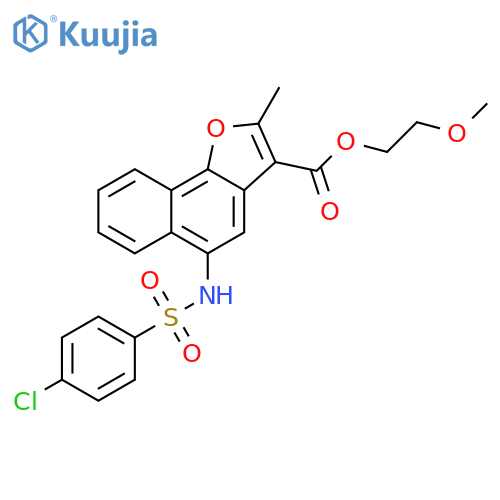 2-methoxyethyl 5-(4-chlorobenzenesulfonamido)-2-methylnaphtho1,2-bfuran-3-carboxylate structure