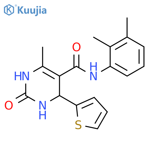N-(2,3-dimethylphenyl)-6-methyl-2-oxo-4-(thiophen-2-yl)-1,2,3,4-tetrahydropyrimidine-5-carboxamide structure