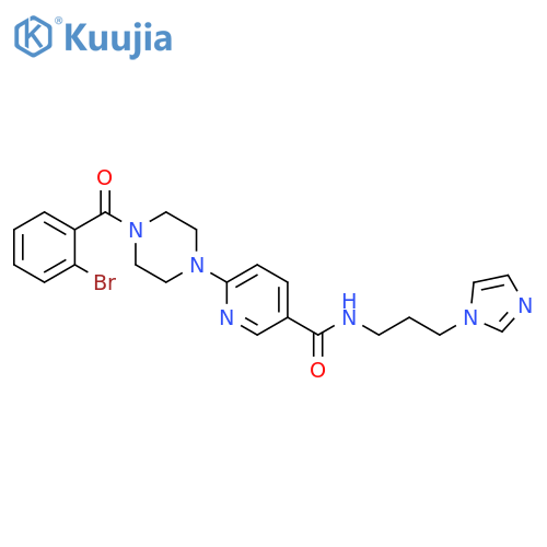 3-Pyridinecarboxamide,6-[4-(2-bromobenzoyl)-1-piperazinyl]-N-[3-(1H-imidazol-1-yl)propyl]- structure