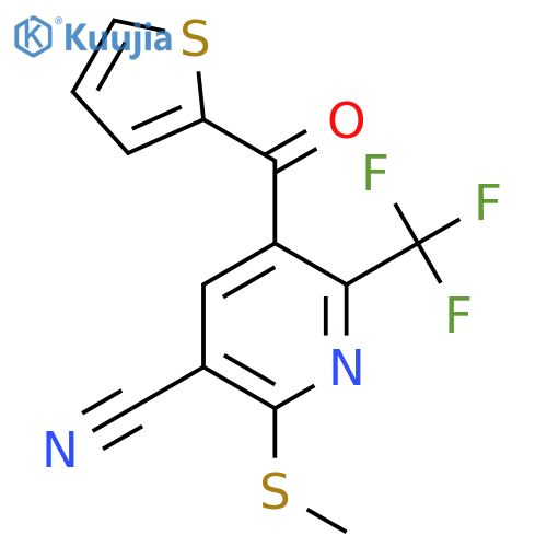 2-(Methylsulfanyl)-5-(thiophene-2-carbonyl)-6-(trifluoromethyl)pyridine-3-carbonitrile structure