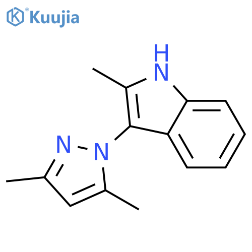 1H-Indole, 3-(3,5-dimethyl-1H-pyrazol-1-yl)-2-methyl- structure