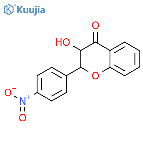 4H-1-Benzopyran-4-one, 2,3-dihydro-3-hydroxy-2-(4-nitrophenyl)- structure