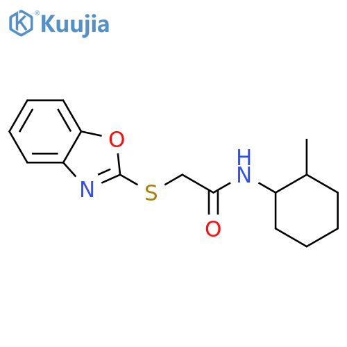 2-(1,3-benzoxazol-2-ylsulfanyl)-N-(2-methylcyclohexyl)acetamide structure