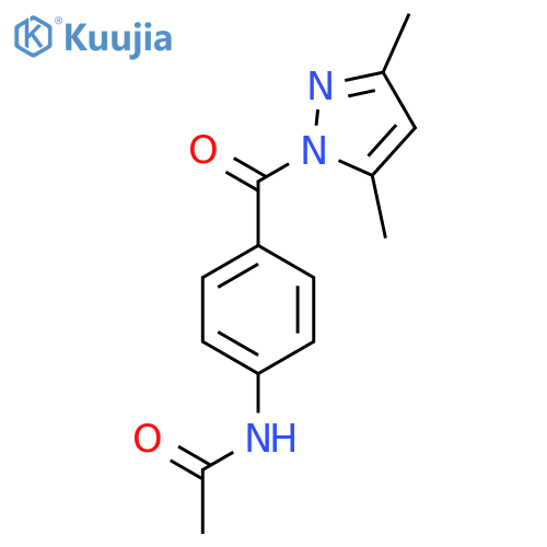 N-4-(3,5-dimethyl-1H-pyrazole-1-carbonyl)phenylacetamide structure