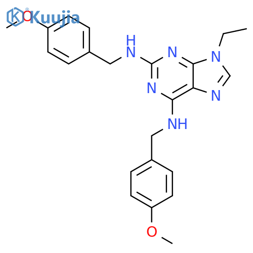 9H-Purine-2,6-diamine, 9-ethyl-N,N'-bis[(4-methoxyphenyl)methyl]- structure