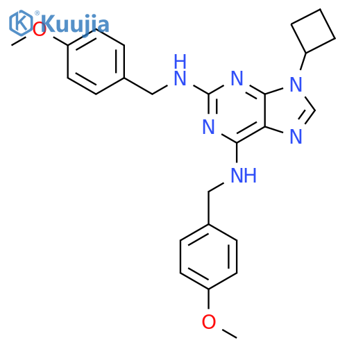 9H-Purine-2,6-diamine,9-cyclobutyl-N,N'-bis[(4-methoxyphenyl)methyl]- structure