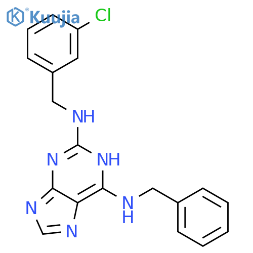 1H-Purine-2,6-diamine, N2-[(3-chlorophenyl)methyl]-N6-(phenylmethyl)- structure