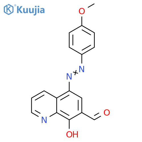 7-Quinolinecarboxaldehyde, 8-hydroxy-5-[(4-methoxyphenyl)azo]- structure