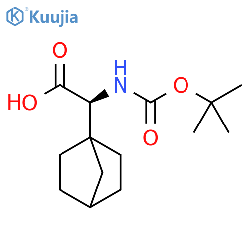 (2S)-2-(tert-butoxycarbonylamino)-2-norbornan-1-yl-acetic acid structure