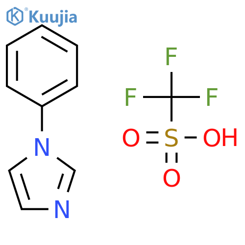 METHANESULFONIC ACID, 1,1,1-TRIFLUORO-, COMPD. WITH 1-PHENYL-1H-IMIDAZOLE (1:1) structure