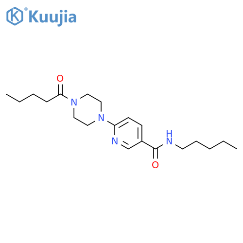 3-Pyridinecarboxamide, 6-[4-(1-oxopentyl)-1-piperazinyl]-N-pentyl- structure