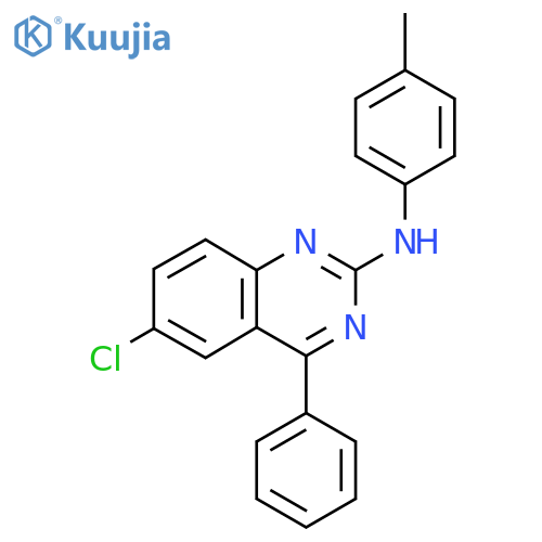 6-chloro-N-(4-methylphenyl)-4-phenylquinazolin-2-amine structure
