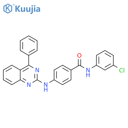 N-(3-chlorophenyl)-4-(4-phenylquinazolin-2-yl)aminobenzamide structure