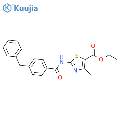 ethyl 2-(4-benzylbenzamido)-4-methyl-1,3-thiazole-5-carboxylate structure
